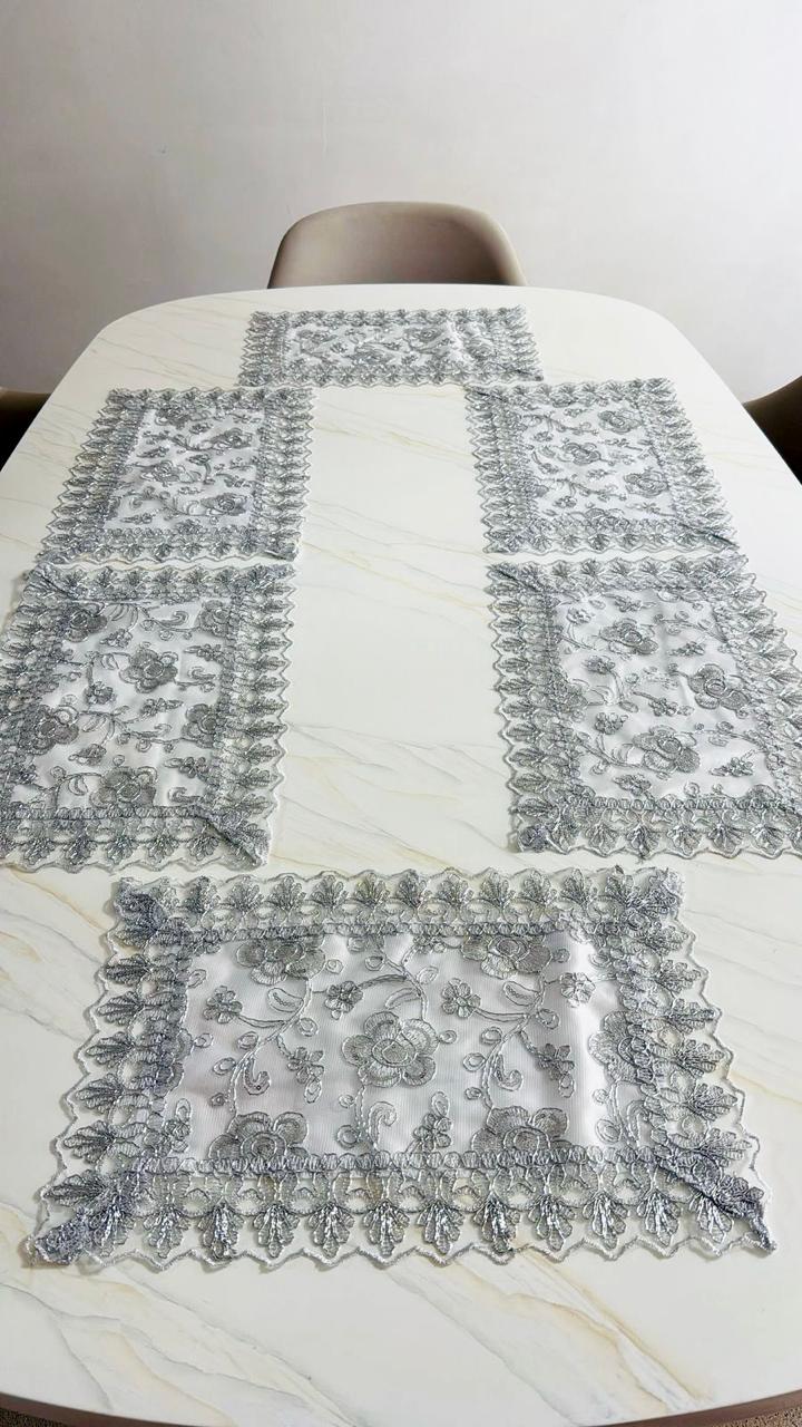 Individual 30x45cm Hilos Plateados Kingo