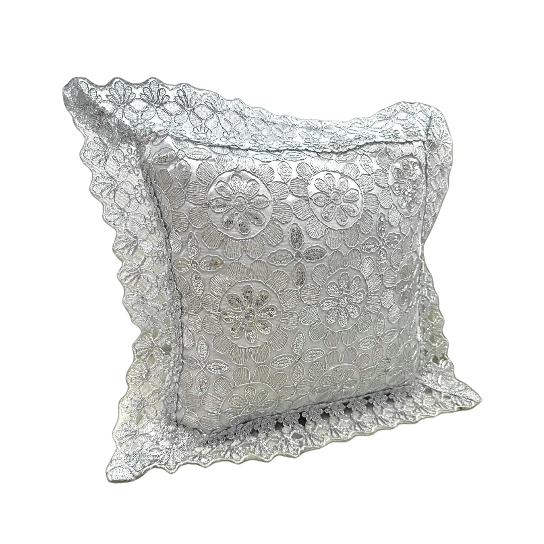 Forro de Cojín Hilos Dorados y Plateados 45x45cm Kingo