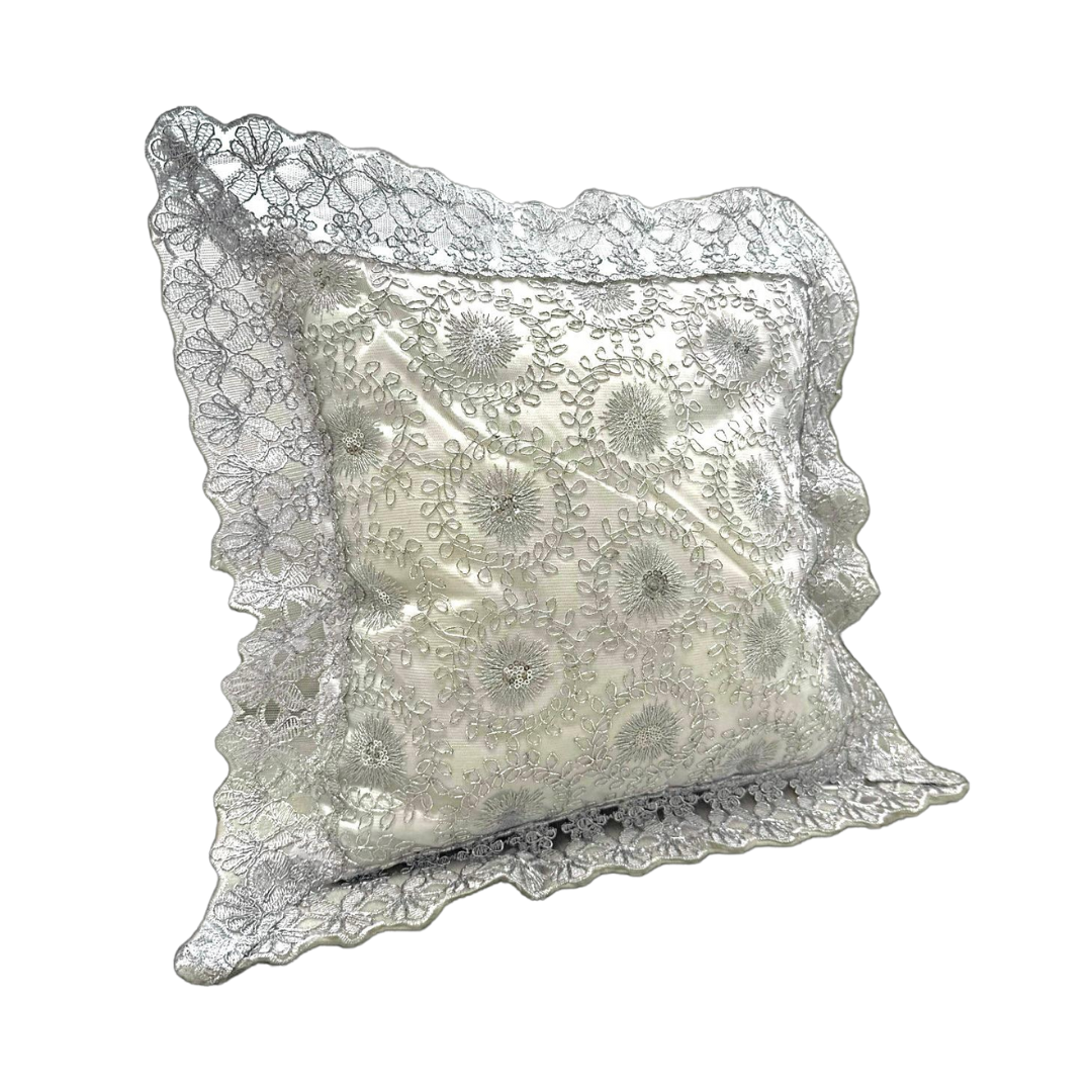 Forro de Cojín Hilos Dorados y Plateados 45x45cm Kingo