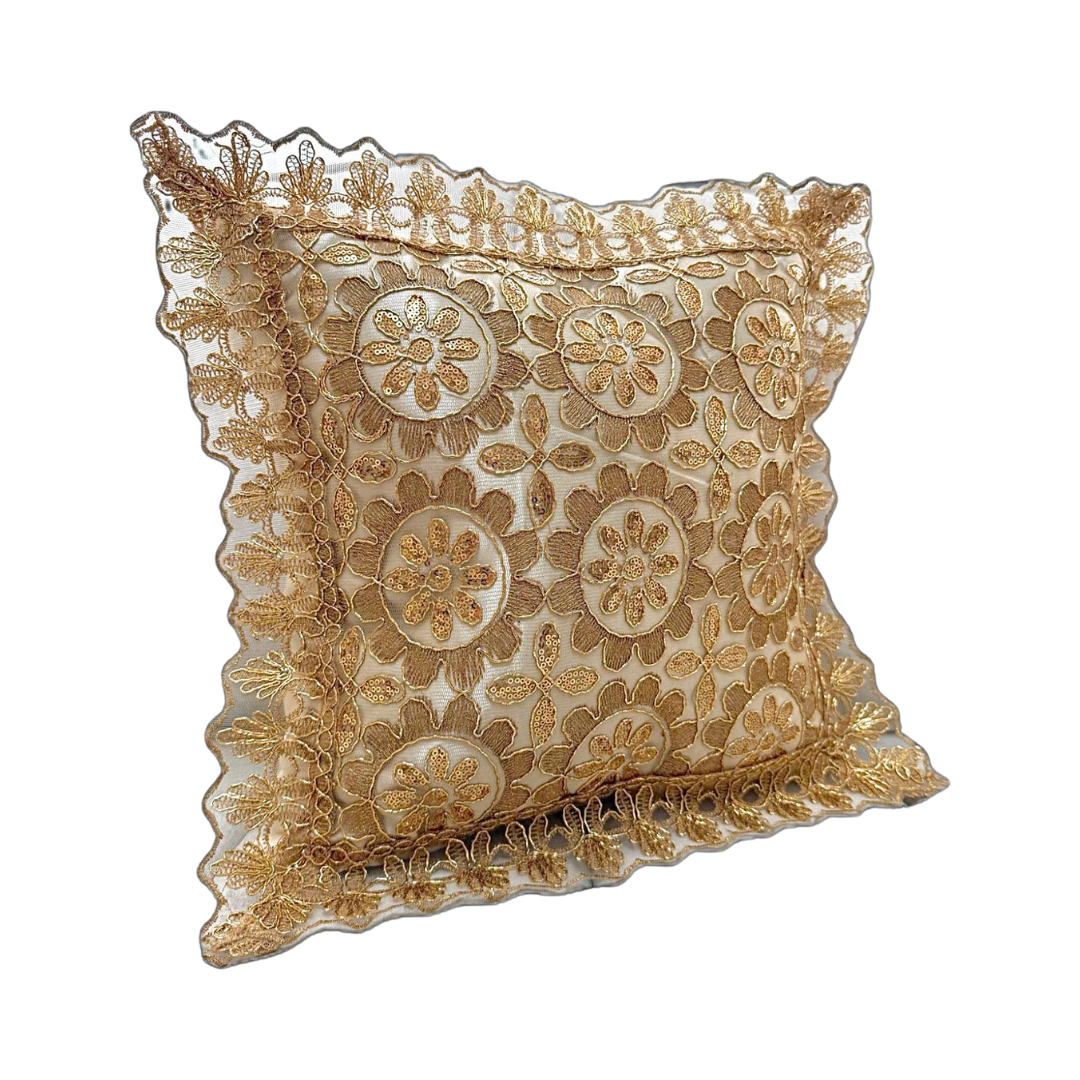 Forro de Cojín Hilos Dorados y Plateados 45x45cm Kingo