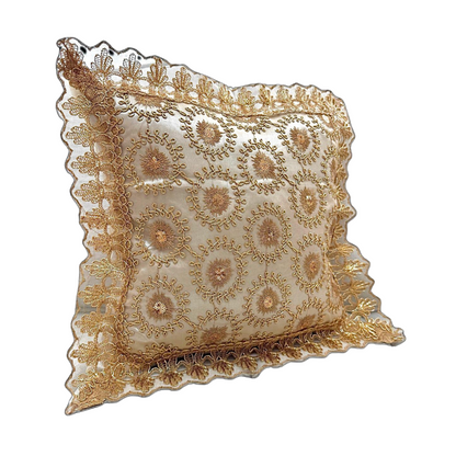 Forro de Cojín Hilos Dorados y Plateados 45x45cm Kingo
