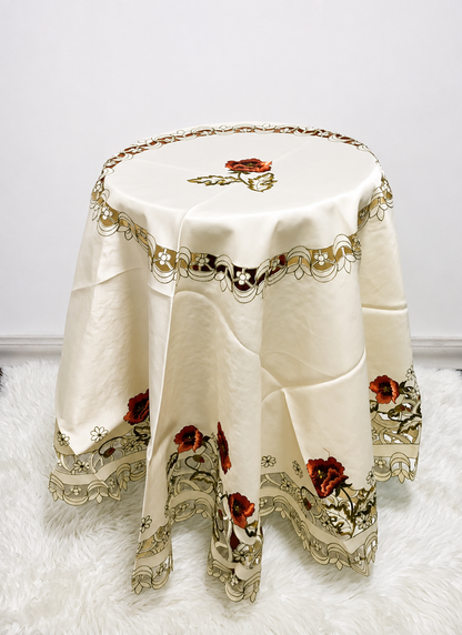 Mantel Redondo 180x180cm Bordado Kingo