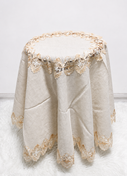 Mantel Redondo 180x180cm Bordado Kingo