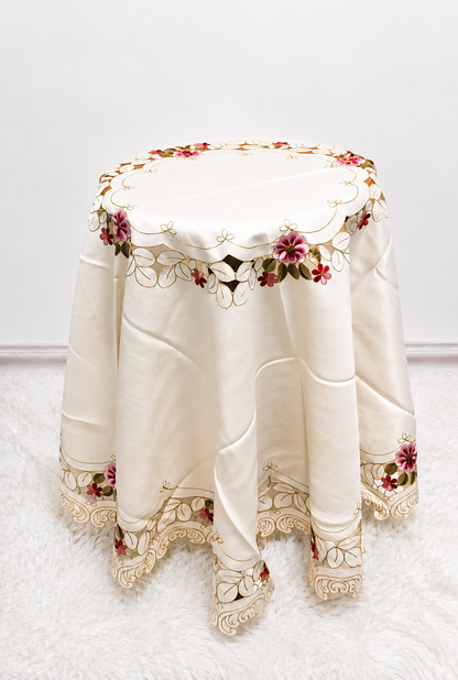 Mantel Redondo 180x180cm Bordado Kingo
