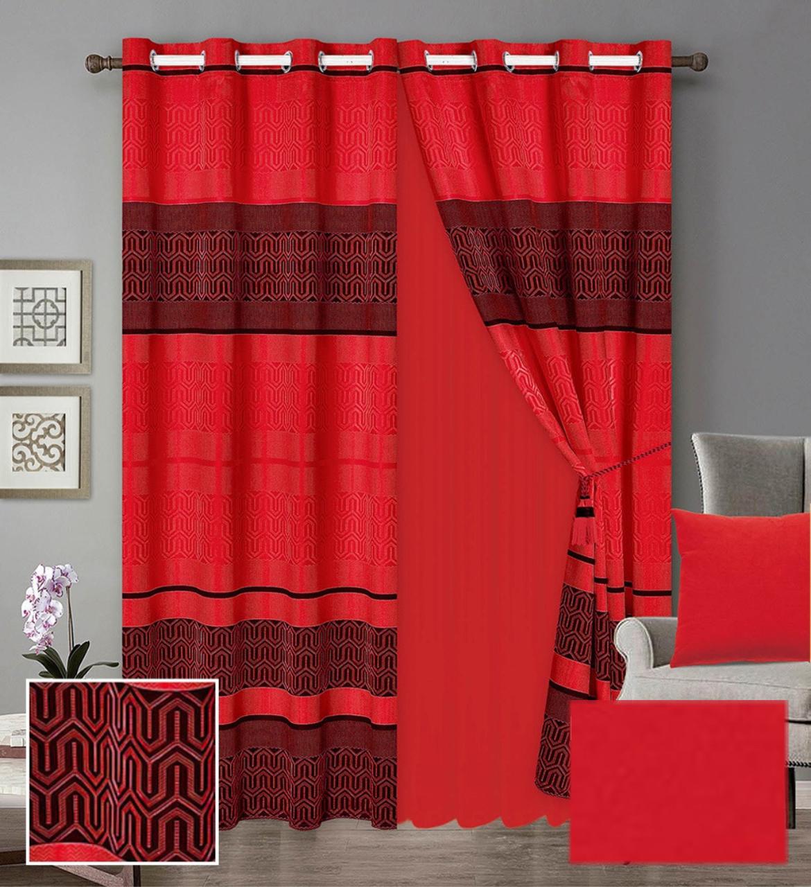 Cortina Jacquard con Velo 1.35x2.13cm aprox