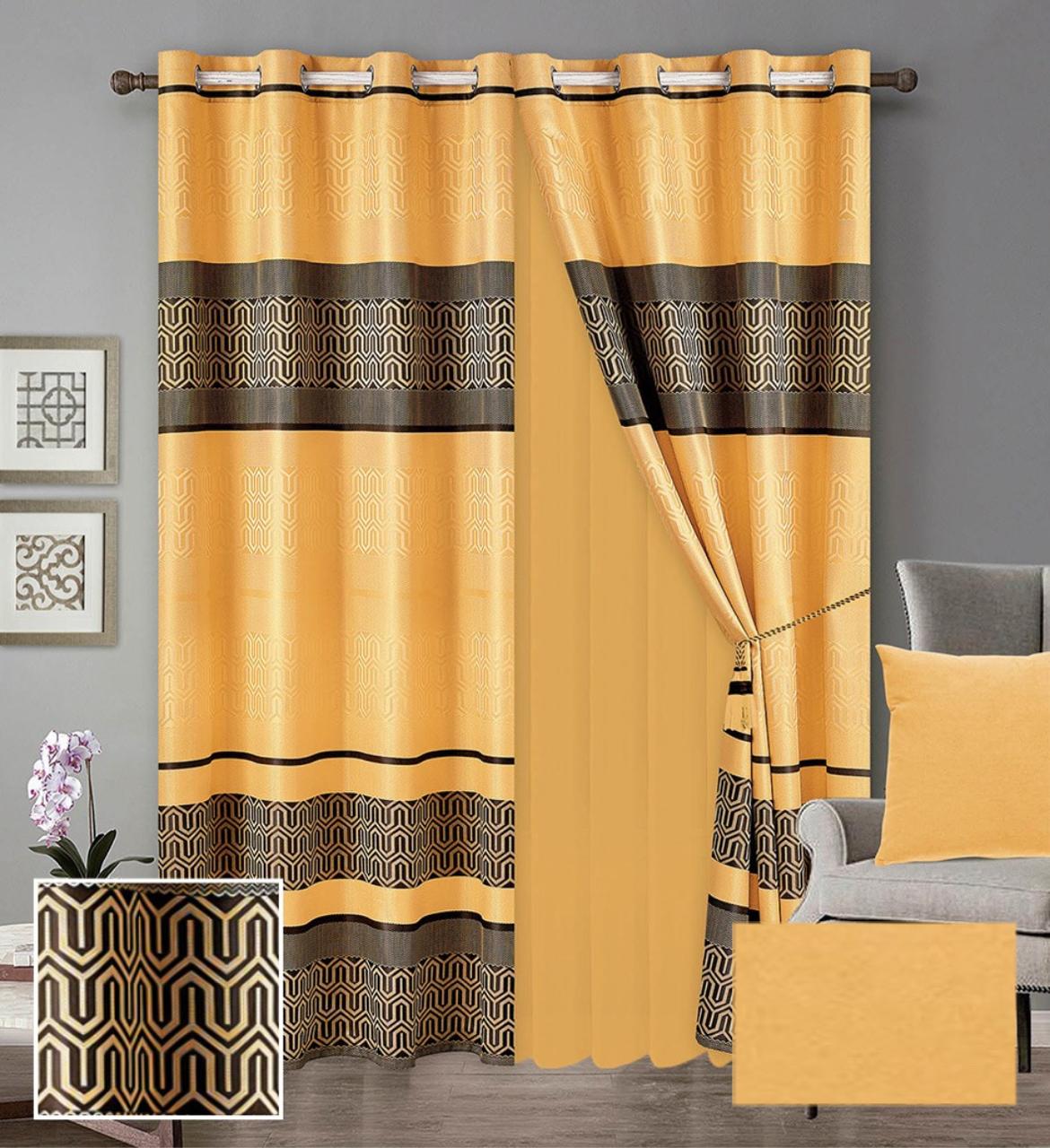 Cortina Jacquard con Velo 1.35x2.13cm aprox