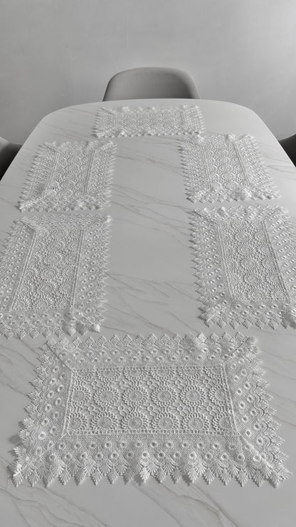 Individual Rectangular Decorativo Guipure Kingo