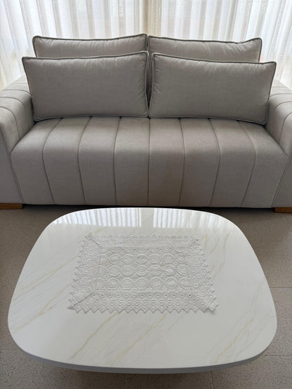 Individual Rectangular Decorativo Guipure Kingo