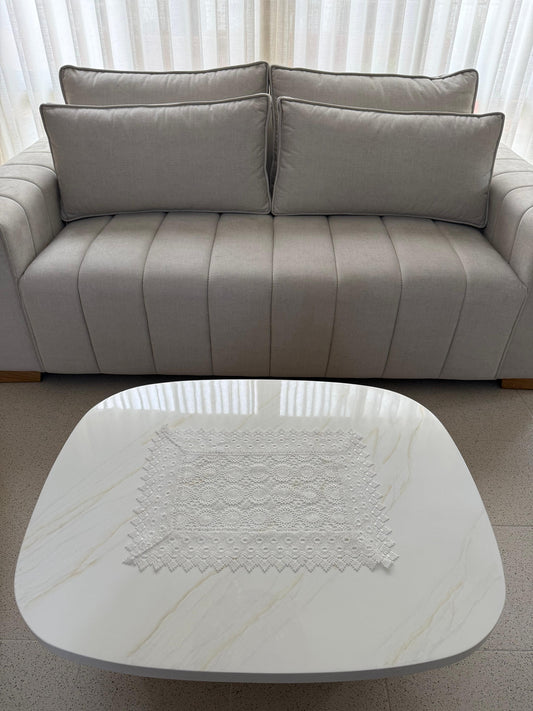 Individual Rectangular Decorativo Guipure Kingo