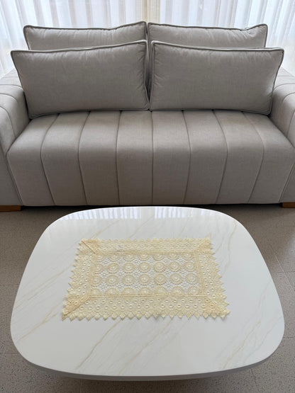 Individual Rectangular Decorativo Guipure Kingo