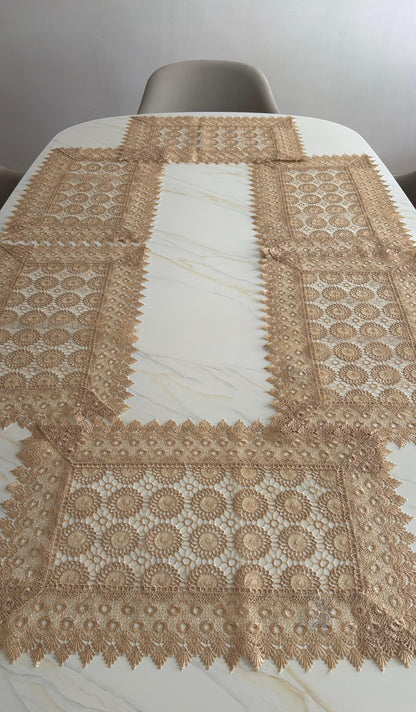 Individual Rectangular Decorativo Guipure Kingo