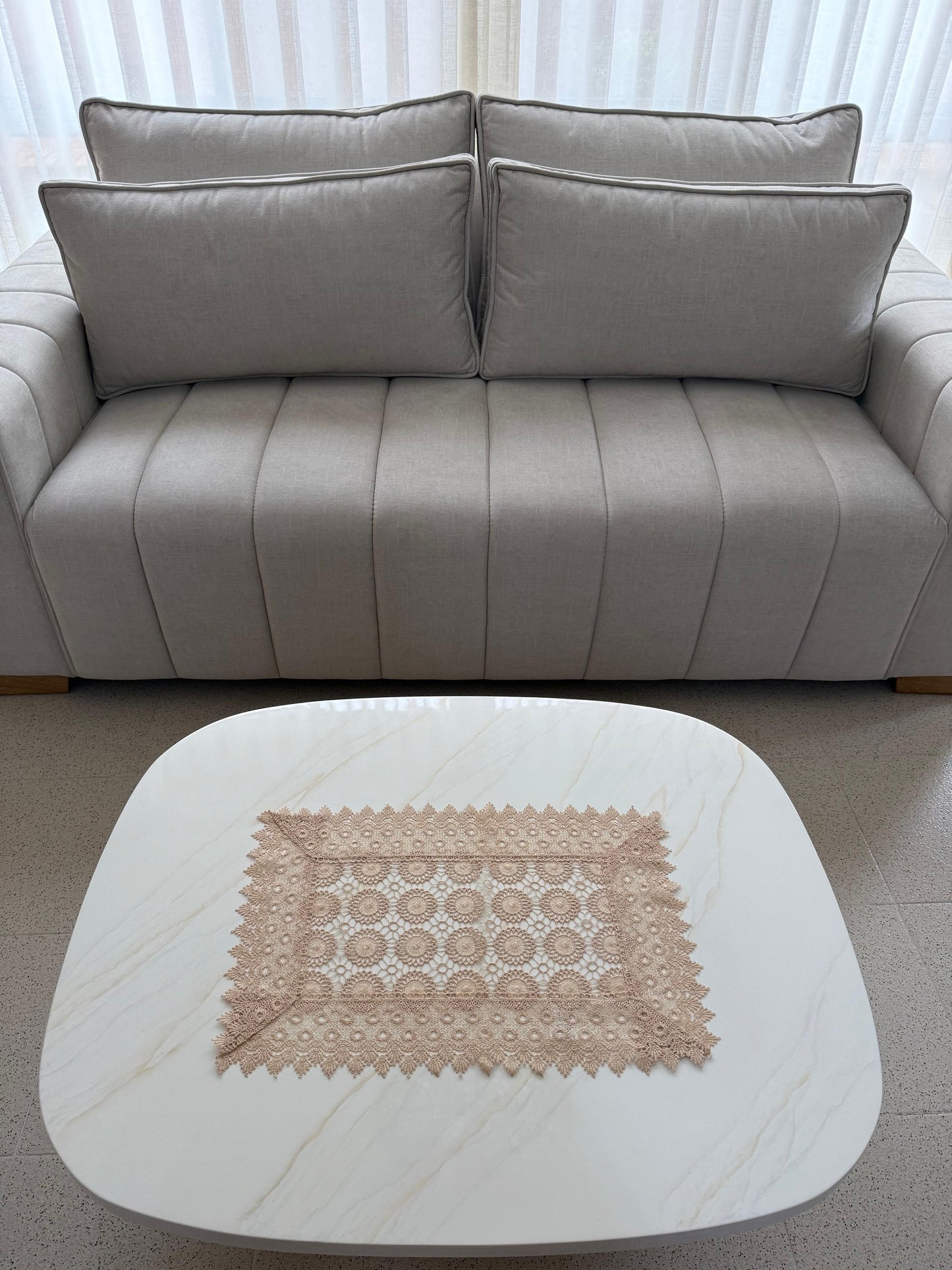Individual Rectangular Decorativo Guipure Kingo