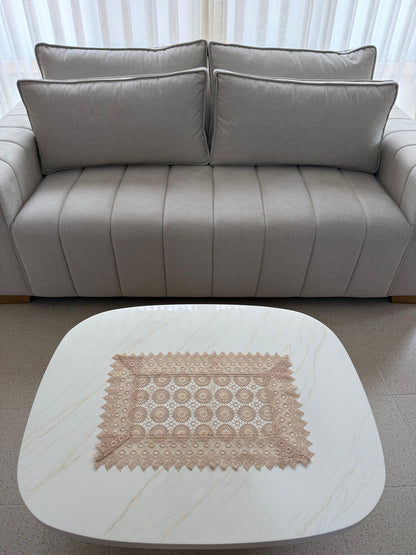 Individual Rectangular Decorativo Guipure Kingo