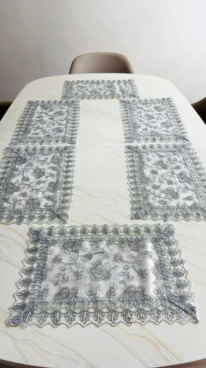 Individual 30x45cm Hilos Plateados Kingo
