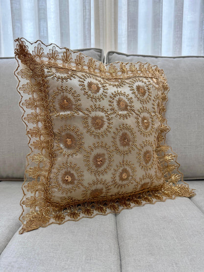 Forro de Cojín Hilos Dorados y Plateados 45x45cm Kingo